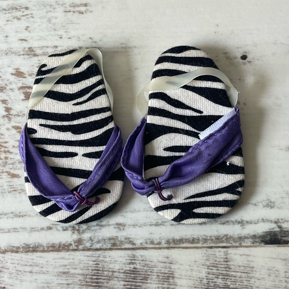 American Girl Doll Just Like You SAFARI SUNDRESS - ZEBRA Shoes Sandals Only 2010